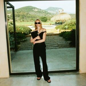 H&M Black Wool Blend Trousers Size 12